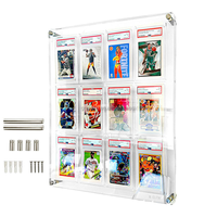 Étui magnétique en acrylique transparent à 12 emplacements pour cartes gradées, présentoir pour cartes gradées P-SA