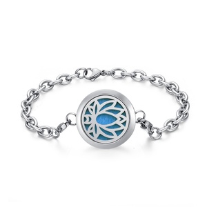 Fashion Design <b>Adjustable</b> Stainless Steel Locket Aroma Perfume Essential Oil Aromatherapy Unisex Jewelry <b>Bracelet</b> - Product Image 2