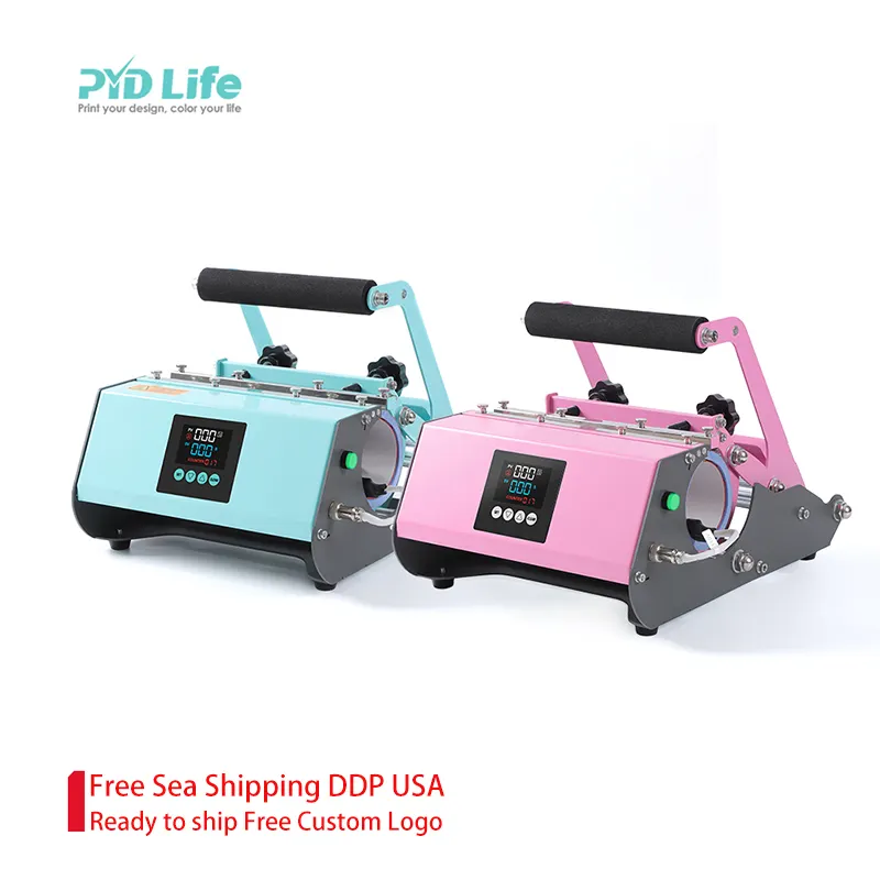 PYD Life USA Kostenloser Seeve rsand RTS Pink Teal 20 oz 30oz Sublimation rohlinge Drucken Tumbler Heat Press Machine