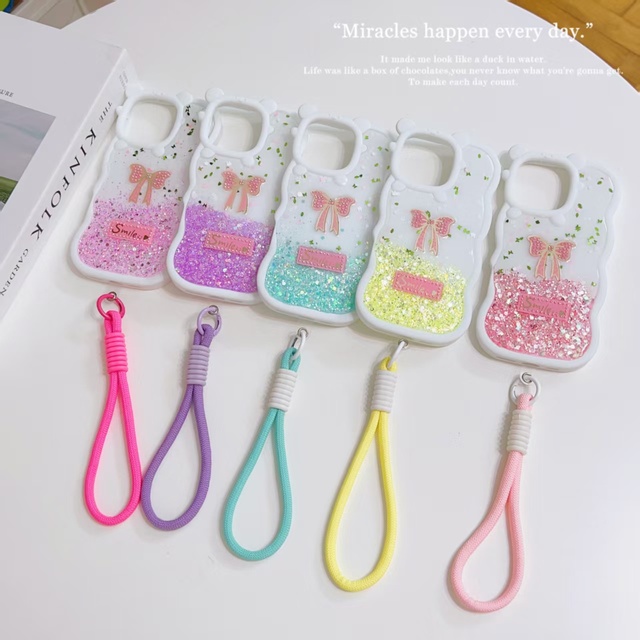 Luxurious Rhinestone Perfume Bottle Wallet Girls Glitter Korean Ins Style Phone Case for iphone mobile