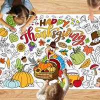 Nappe géante en papier 76x183cm à thème Thanksgiving pour coloriage DIY, jetable, vente en gros