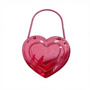 Nouveauté Sac à main de soirée pour femme, en acrylique transparent, motif cœur rouge sucette, avec chaînes bandoulière, design unique et tendance, pour bal et fête - Product Image 2