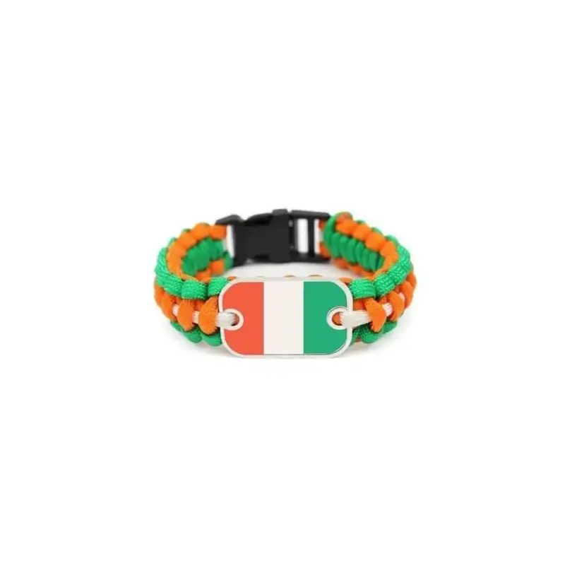 Anpassbare afrikanische die Elfenbein küste Flagge Armband Fallschirm schnur lebens rettende gewebte 550 Überleben Paracord Armband