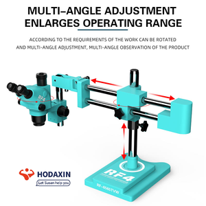 RF4 RF-6565TVW-144 顕微鏡、フレキシブルダブルアーム防塵レンズと144 LEDライト付き、6.5-65倍連続ズーム - Product Image 3