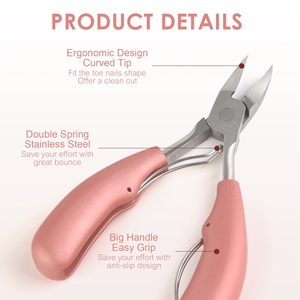 Coupe-ongles à double ressort en acier inoxydable, pince coupante tranchante pour ongles incarnés et épais, manucure et pédicure - Product Image 5