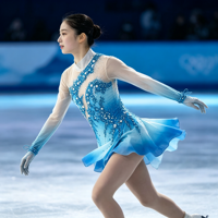 Robe de patinage artistique dégradé bleu océan, manches longues, dos découpé en maille, strass, costume de compétition personnalisé pour enfants, adolescents et adultes, OEM