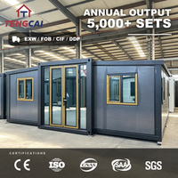 Maison préfabriquée pliable à montage rapide, petite maison en bois facile à installer, panneau sandwich, s'adapte aux conteneurs maritimes standard pour hôtel, boutique