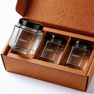 Nuevo Tarro de Vidrio Ancho para Miel, Vacío, de 250ml, 350ml, 500ml, 700ml, Tarro de Vidrio Transparente para Alimentos - Product Image 4