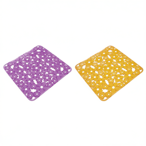 Lot de 10 tapis de protection pour évier, motif de fleurs violettes et jaunes, pour la protection et l'organisation de l'évier - Product Image 2