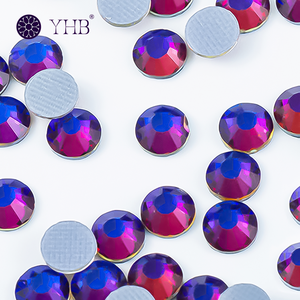 YHB ขายส่งคริสตัลหลากสี คริสตัลสีน้ำเงินเมอริเดียนแบบติดด้วยความร้อนสำหรับตกแต่งเล็บ - Product Image 3