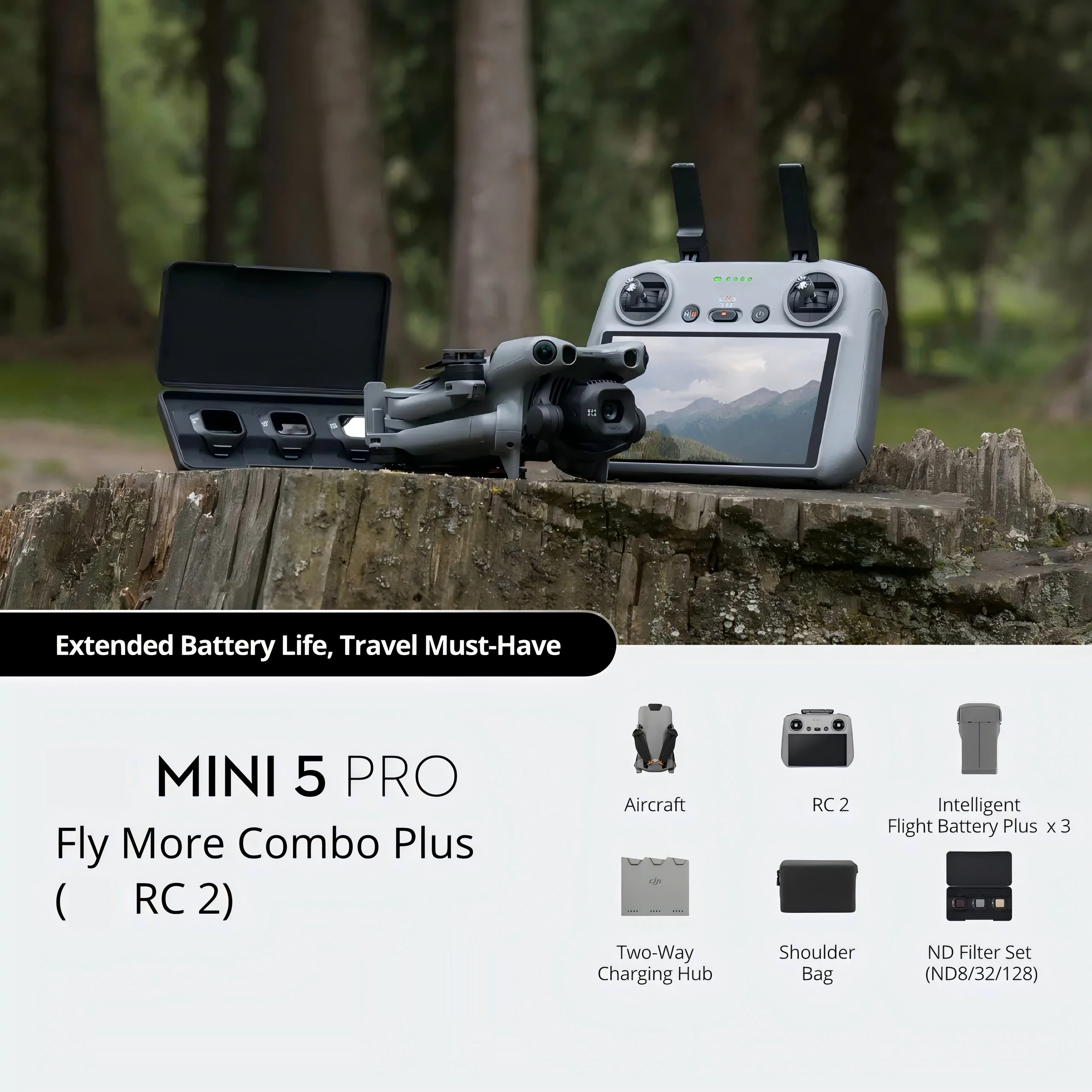 มินิ 5 โปร ฟลาย มอร์ คอมโบ พลัส (DJI RC 2)