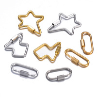 Charmes de verrouillage à vis mousqueton en acier inoxydable, petit fermoir à vis mousqueton pour bracelet et collier