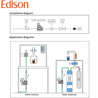 Katup Pengatur Tekanan Kuningan Bebas Timbal Berkualitas Tinggi Edison DN20 untuk Dapur Komersial PN16 3/4in Maks 16 bar 3 bar
