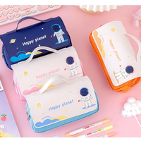 BESDERWILL Trousse à crayons double couche grande capacité écologique et durable avec fermeture éclair pour l'école