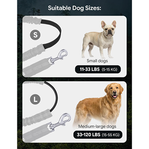 C07 Hot Selling Reflective Hands-Free <b>Dog</b> <b>Leash</b> Waist Belt Pouch Shock-Absorbing Bungee Lead Nylon Solid Padded for - Product Image 3