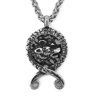 Collier Pendentif Croix Viking en Acier Inoxydable pour Hommes, Bijoux Viking en Gros, Thème Mythologie Nordique, Prêt à Expédier