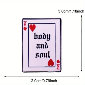 Cuerpo y <span class=keywords><strong>Alma</strong></span> naipes corazón rojo K emblema canción Fans broche regalo mochilas chaquetas sombrero - Product Image 4