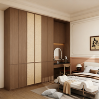 Armoire double moderne en bois durable sur mesure avec portes vitrées, conception gratuite, dressing pour chambre à coucher