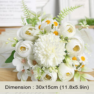 Set di bustine di fiori artificiali rosa margherita ortensia decorazione per la casa matrimonio fiori fiori floreali - Product Image 5