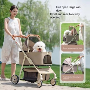 Poussette pour chat, poussette pour animaux de compagnie d'extérieur, transporteurs et produits de voyage pour chiens et animaux de compagnie, poussette double pour animaux de compagnie - Product Image 1