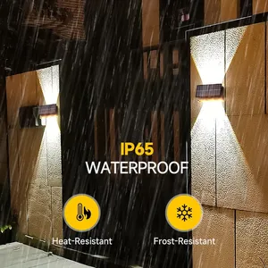 Aplique de pared LED con energía Solar para exteriores, iluminación hacia arriba y hacia abajo, lámpara de pared Solar impermeable para casa de campo, valla, pasillo - Product Image 4