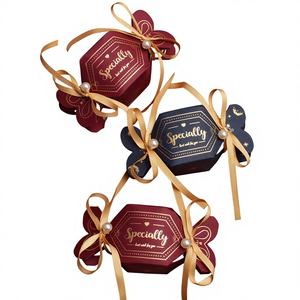 Boîtes en papier personnalisées avec logo, boîte à bonbons de mariage créative haut de gamme, emballage cadeau, boîte vide - Product Image 1