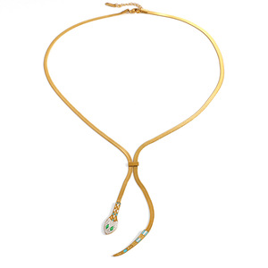 Collar de Serpiente Serpentina Chapado en Oro de 18k, Cadena Ajustable para Clavícula, Diseño Animal, Uso Diario, Regalo - Product Image 5