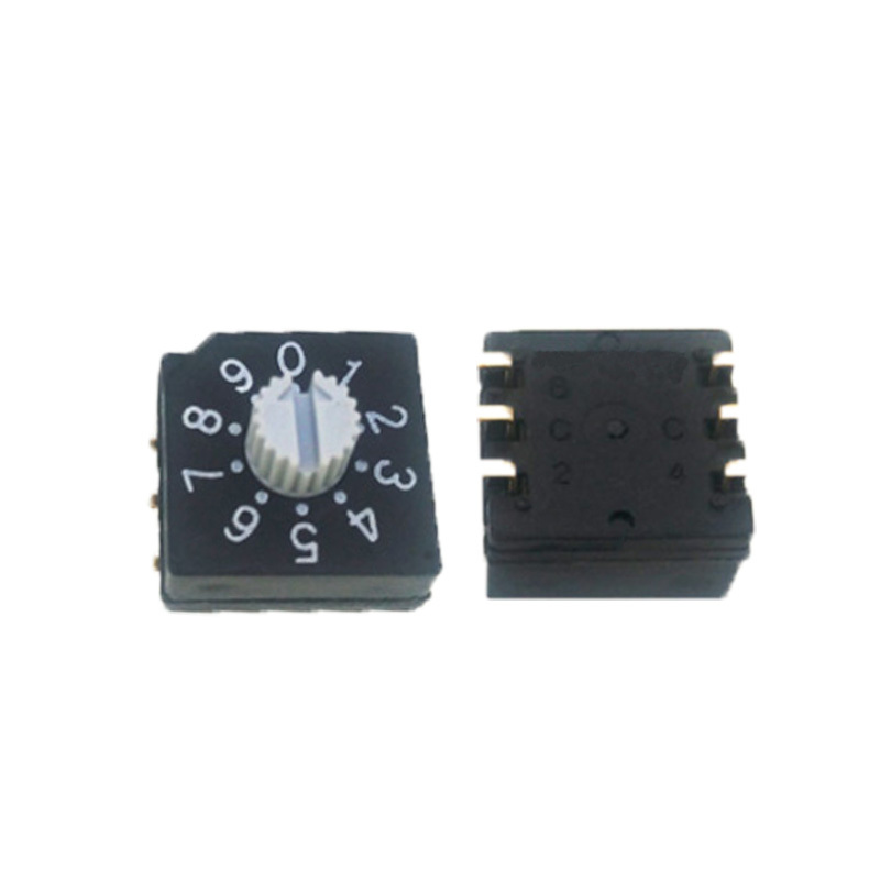 Manual Change <strong>10</strong> <strong>Position</strong> SMD <strong>Rotary</strong> Dip <strong>Switch</strong> 6 Pins RoHS Certified 50VDC 100mA 360 Rotation BCD/HEX/DEC <strong>Codes</strong> 20000 Eker Free