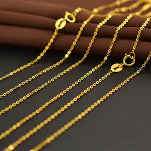 אופנה יוקרה שרשרת שרשרת זהב אמיתי 24 קראט תכשיטים אביזרים לנשים נשים שמלות כלה אירוסין