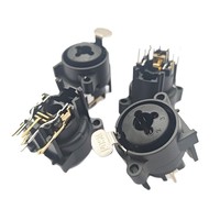 Prise XLR pour microphone, prise jack 6,35 mm femelle, prise pour haut-parleur 6,5 mm, pied coudé