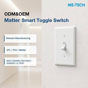 Interrupteur intelligent à 3 voies 15A 120V-125V IP44 avec commande vocale et prise intégrée pour maison connectée (Matter/Wi-Fi) - Product Image 1