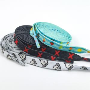 เชือกรองเท้าโพลีเอสเตอร์แบบแบน กว้าง 8 มม. พิมพ์ลายอนิเมะแฟชั่น สีสันสดใส ลายการ์ตูนดอกไม้ สำหรับรองเท้าผ้าใบ รองเท้ากีฬา คุณภาพสูง - Product Image 3