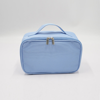 Trousse de maquillage portable de grande capacité Fermeture à glissière Porte-pinceaux de voyage en polyester durable Poignée Étui pour femme Logo personnalisé