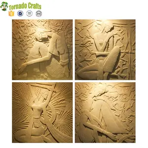 Kunstmatige Zandsteen Relief Achtergrond Muur Zandsteen Reliëf Muurschildering Drie-Dimensionale Zand Sculptuur