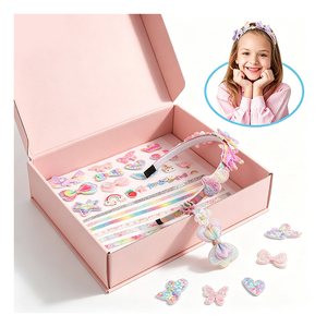 Kit d'accessoires capillaires personnalisés pour enfants : bandeaux, bracelets, pinces, anneaux, bijoux en strass, jouet créatif, coffret cadeau - Product Image 4