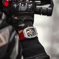 Montre mécanique I&W Carnival 2026 de luxe, sportive, résistante à l'eau 3BAR, mouvement Miyota, boîtier en fibre de carbone, bracelet en silicone pour homme
