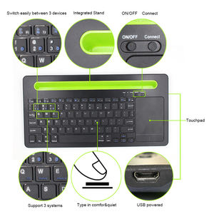 คีย์บอร์ดไร้สายบลูทูธแบบชาร์จได้ Stock Abs 78 KEYS รองรับหลายอุปกรณ์ พร้อมช่องเสียบแท็บเล็ตและทัชแพด - Product Image 3