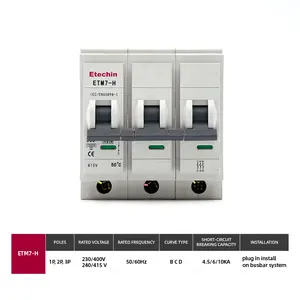 Breaker 20a PLUG -IN Ac Mcb 63 A 3p Miniature Circuit Breaker