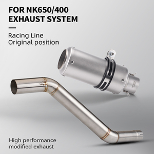 Sistema de escape para motocicleta, silenciador modificado, tubo de medio enlace, codo deslizante para NK400 NK650 <span class=keywords><strong>NK</strong></span> 650 51mm - Product Image 2