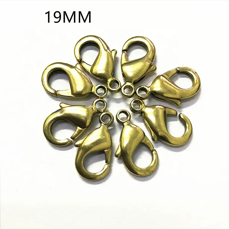 Cheap Price12mm 15mm 19mm 21mm Trigger Clasps Jewelry Necklace Bracelet Accessories Solid brass Lobster hook
