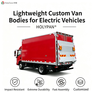 Furgone Elettrico Personalizzato da 4,2m Rosso con <span class=keywords><strong>Cassone</strong></span> e Portellone Idraulico, Pannello a Nido d'Ape, per Logistica e Consegne - Product Image 1