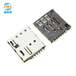 6+1 circuit Height 1.37mm nano sim card connector with CD PIN 7 circuit card socket