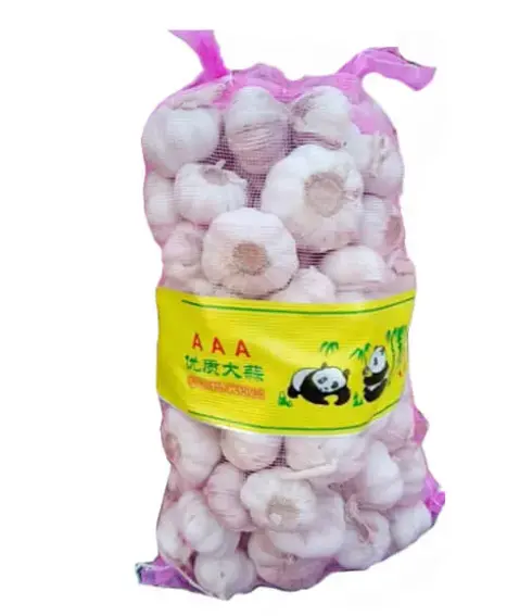 Tas jala kecil nilon untuk bawang putih dan bawang tahan lama digunakan Pe warna-warni jaring plastik tas bawang putih