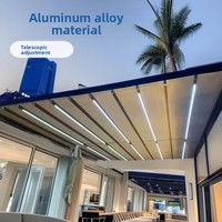 Maßgefertigte Moderne Windbeständige Automatische Elektrische Faltbare Ausziehbare Markise mit Fernbedienung Eingebaute LED-Beleuchtung Aluminium