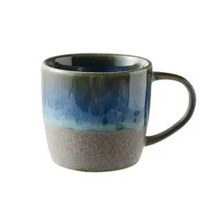 Стеклянная керамическая кружка реактивного цвета с двумя цветами, Смешанная керамическая кофейная чашка, Терракотовая чайная чашка, ретро чашка