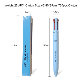 Logo personalizzato vegano senza crudeltà ad alto pigmentato <span class=keywords><strong>blu</strong></span> crema bellezza trucco labbra 4 in 1 sopracciglio matita matita <span class=keywords><strong>evidenziatore</strong></span> - Product Image 5