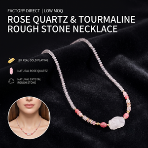 Collar de cristal curativo de acero inoxidable natural, gargantilla de piedras preciosas hecha a mano, estilo bohemio espiritual para mujer, gota de agua en oro de 18 quilates - Product Image 1