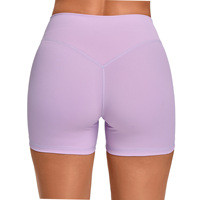 Qiushahu Hou V Ensemble 2 pièces de shorts de sport et yoga respirants pour femme, taille haute, effet galbant fessier, amincissant, pour cyclisme en extérieur