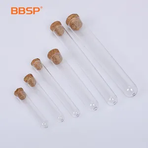 BBSP出厂价硼硅酸盐玻璃试管，带橡木软木试管，用于展示