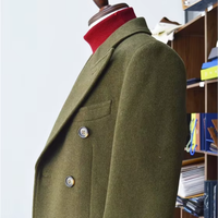 Manteau en laine chaud d'hiver haut de gamme pour hommes Manteau long classique formel Fermeture à double boutonnage Imperméable Réversible Grande taille